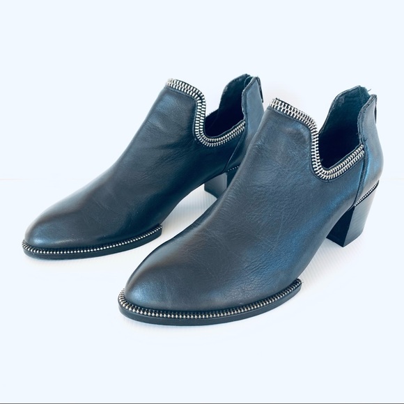 Jo Mercer Shoes Jo Mercer Exert Black Leather Shoes Zipper Teeth